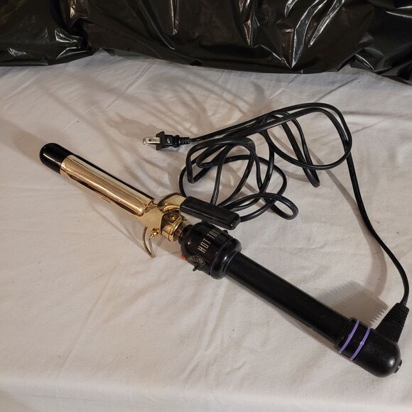 Hot Tools 1181 1"  Gold Curling Iron Adjustable Heat On/off Switch Tested - Picture 1 of 7